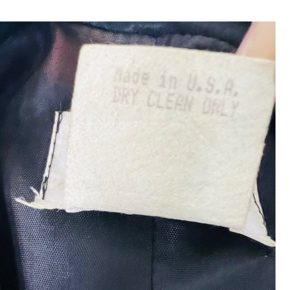 Vintage 80s R’ Co. Tuxedo JacketTie Front Satin Collar Made in USA Black Sz M - Picture 11 of 12